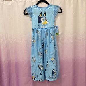 Blue Cartoon Character Kids Casual Dress